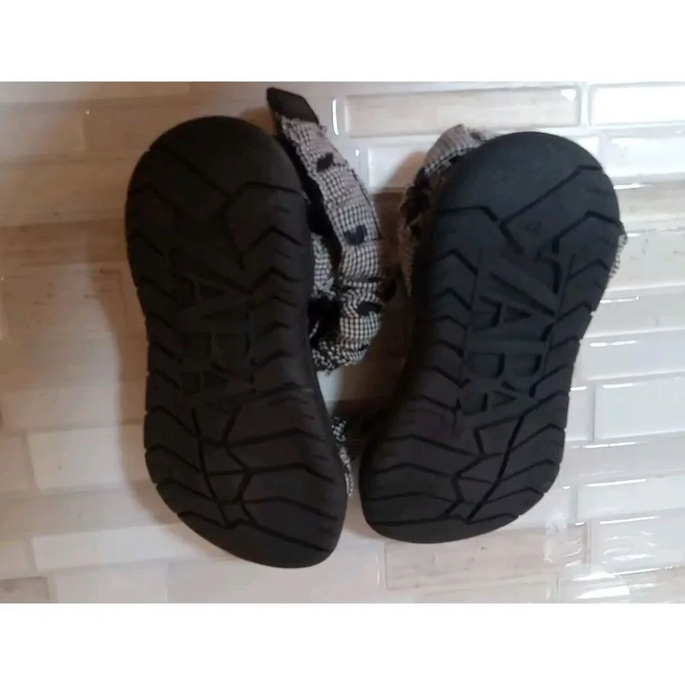 Zara Girl Toddler Black White Check Heart Print Sandals Size 7 (23)‎